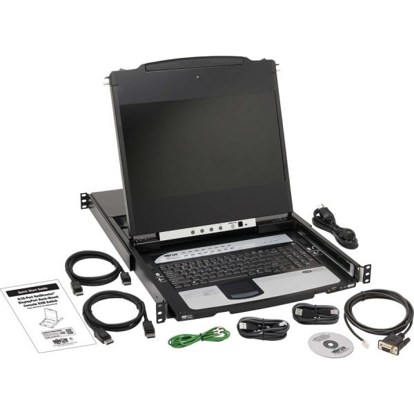 Eaton Tripp Lite Series NetDirector 16-Port DisplayPort KVM Switch Console with 17 in. LCD, IP Remote Access, Dual Rail, 1U Rack-Mount, TAA - Image 8