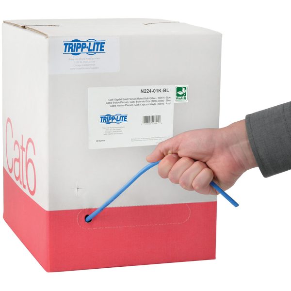 Eaton Tripp Lite Series Cat6 Gigabit Solid Core Plenum-Rated UTP CMP PVC Bulk Ethernet Cable, Blue, 1000 ft. (304.8 m), TAA - Image 2