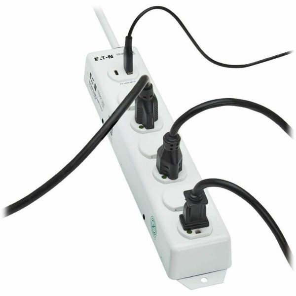 Eaton Tripp Lite Series Safe-IT UL 1363 Medical-Grade Power Strip, 6 Hospital-Grade Outlets, USB Charging, Safety Covers, Antimicrobial, 6 ft. Cord - Image 3