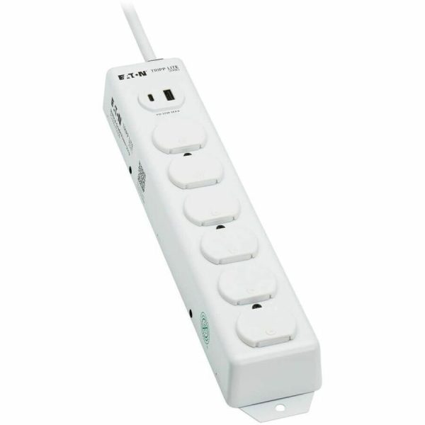 Eaton Tripp Lite Series Safe-IT UL 1363 Medical-Grade Power Strip, 6 Hospital-Grade Outlets, USB Charging, Safety Covers, Antimicrobial, 6 ft. Cord - Image 4