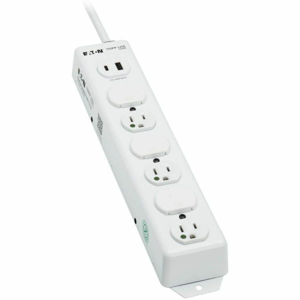 Eaton Tripp Lite Series Safe-IT UL 1363 Medical-Grade Power Strip, 6 Hospital-Grade Outlets, USB Charging, Safety Covers, Antimicrobial, 6 ft. Cord - Image 5