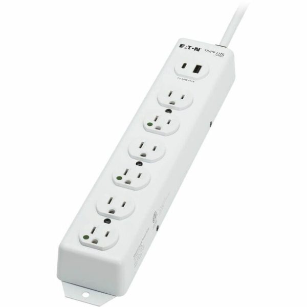 Eaton Tripp Lite Series Safe-IT UL 1363 Medical-Grade Power Strip, 6 Hospital-Grade Outlets, USB Charging, Safety Covers, Antimicrobial, 6 ft. Cord - Image 6