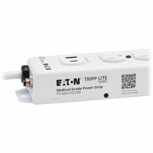 Eaton Tripp Lite Series Safe-IT UL 1363 Medical-Grade Power Strip, 6 Hospital-Grade Outlets, USB Charging, Safety Covers, Antimicrobial, 6 ft. Cord - Image 9