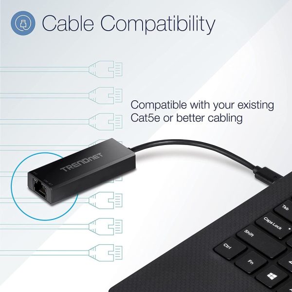 TRENDnet USB-C 3.1 To 2.5GBase-T Ethernet Adapter, IEEE 802.3bz 2.5GBASE-T Compliant, Supports Up to 2.5Gbps connection Speeds, Supports 802.1p (CoS) And 802.1Q (VLAN), Black, TUC-ET2G (V2.0R) - Image 7