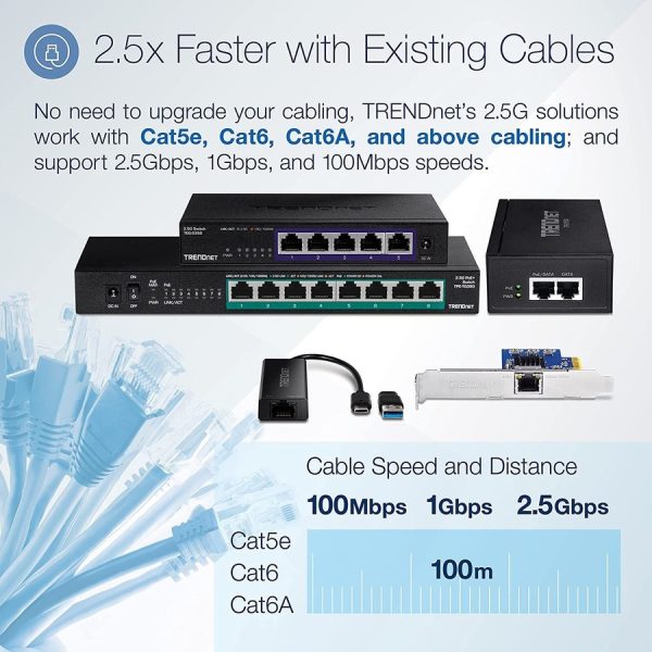 TRENDnet USB-C 3.1 To 2.5GBase-T Ethernet Adapter, IEEE 802.3bz 2.5GBASE-T Compliant, Supports Up to 2.5Gbps connection Speeds, Supports 802.1p (CoS) And 802.1Q (VLAN), Black, TUC-ET2G (V2.0R) - Image 8
