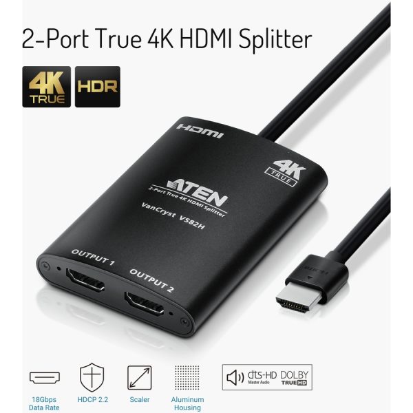 VanCryst VS82H 2-Port True 4K HDMI Splitter - Image 2