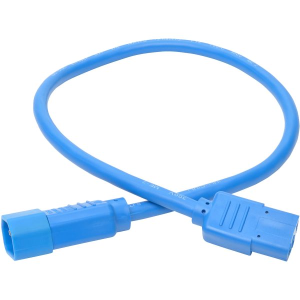 Eaton Tripp Lite Series Heavy-Duty PDU Power Cord, C13 to C14 - 15A, 250V, 14 AWG, 2 ft. (0.61 m), Blue - Image 2