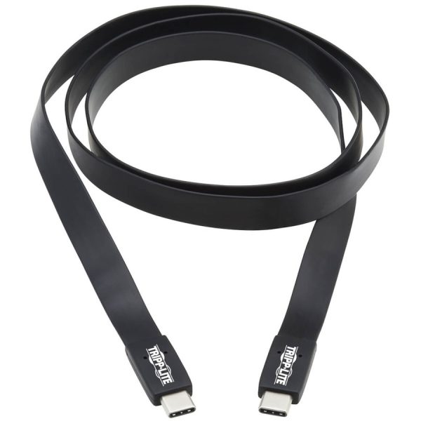 Eaton Tripp Lite Series USB-C Flat Cable (M/M) - USB 3.2 Gen 2 (10 Gbps), 5A (100W) Rating, Thunderbolt 3 Compatible, 16 in. (40.6 cm) - Image 3