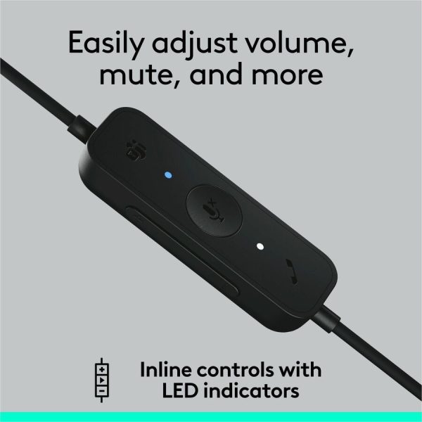 Logitech H570e USB Wired Mono Headset, USB-A, Noise-Canceling Mics, Inline Controls, Certified for Microsoft Teams, Black - Image 7