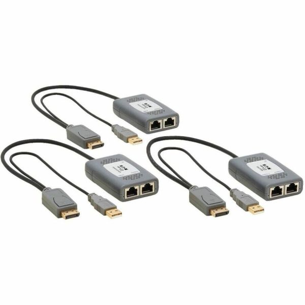 Eaton Tripp Lite Series 2-Port DisplayPort over Cat6 Extender Kit, Pigtail Transmitter/2x Receivers, 4K 60 Hz, HDR, 4:4:4, 230 ft. (70.1 m), TAA