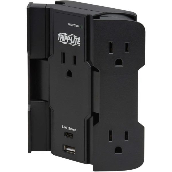 Eaton Tripp Lite Series Safe-IT 5-Outlet Surge Protector, USB-A/USB-C Ports, 5-15P Direct Plug-In, 1050 Joules, Antimicrobial Protection, Black - Image 6