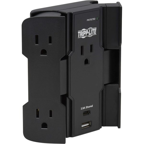 Eaton Tripp Lite Series Safe-IT 5-Outlet Surge Protector, USB-A/USB-C Ports, 5-15P Direct Plug-In, 1050 Joules, Antimicrobial Protection, Black - Image 7