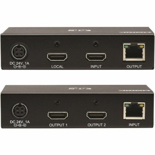 Eaton Tripp Lite Series 2-Port HDMI over Cat6 Extender Kit, Transmitter/Receiver - 4K 60 Hz, HDR, 4:4:4, PoC, 230 ft. (70.1 m), TAA - Image 2