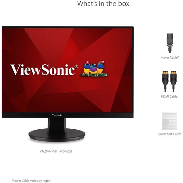 ViewSonic VA2447-MH 24 Inch Full HD 1080p Monitor with 100Hz, Ultra-Thin Bezel, AMD FreeSync, Eye Care, and HDMI, VGA Inputs for Home and Office - Image 8