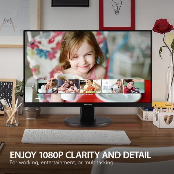 ViewSonic VA2447-MH 24 Inch Full HD 1080p Monitor with 100Hz, Ultra-Thin Bezel, AMD FreeSync, Eye Care, and HDMI, VGA Inputs for Home and Office - Image 9