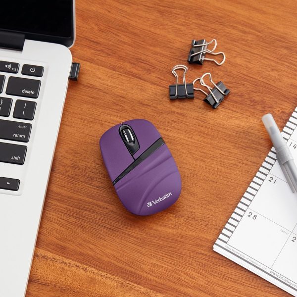Verbatim Wireless Mini Travel Mouse, Commuter Series - Purple - Image 5