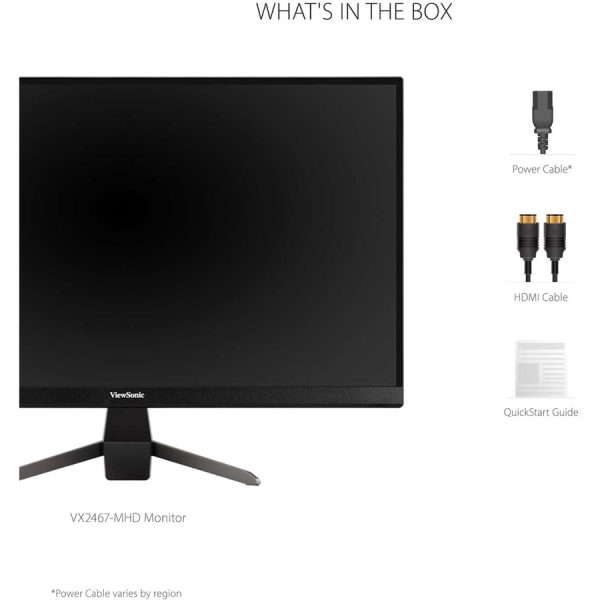 ViewSonic VX2467-MHD 24 Inch 1080p Gaming Monitor with 100Hz, 1ms, Ultra-Thin Bezels, FreeSync, Eye Care, HDMI, VGA, and DP - Image 10