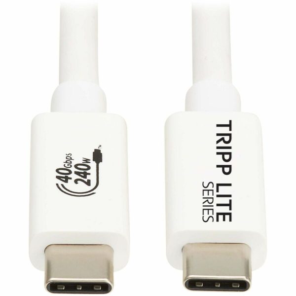 Eaton Tripp Lite Series USB4 40Gbps Cable (M/M) - USB-C, 8K 60 Hz, 240W PD Charging, White, 1 m (3.3 ft.) - Image 2