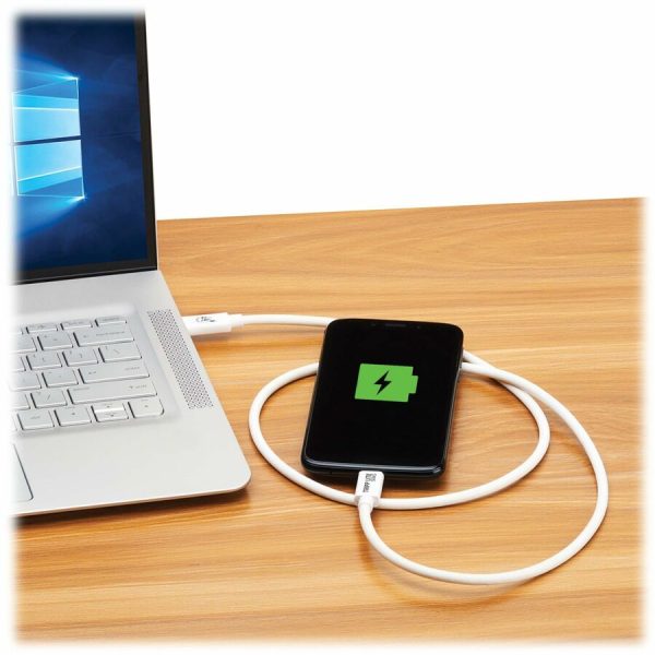 Eaton Tripp Lite Series USB4 40Gbps Cable (M/M) - USB-C, 8K 60 Hz, 240W PD Charging, White, 1 m (3.3 ft.) - Image 6