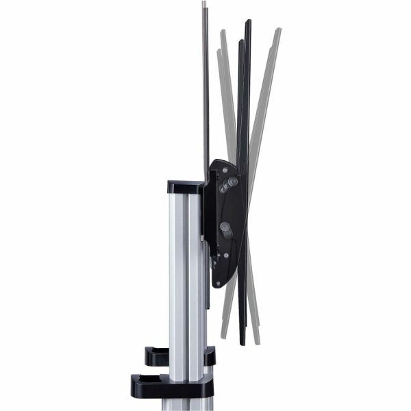 StarTech.com Rolling TV Cart/Stand On Wheels, For 60-100inch Flat Screens and 220lb, Height Adjustable Mobile Trolley Mount/Portable Stand - Image 4