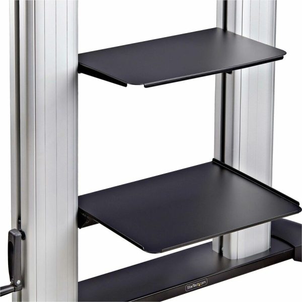 StarTech.com Rolling TV Cart/Stand On Wheels, For 60-100inch Flat Screens and 220lb, Height Adjustable Mobile Trolley Mount/Portable Stand - Image 7
