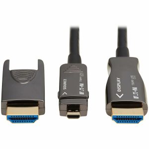 Eaton Tripp Lite series 8K HDMI Fiber Active Optical Cable (AOC) - 8K UHD @ 60 Hz, HDR, Detachable Connector, M/M, Black, 30 m (98 ft.)