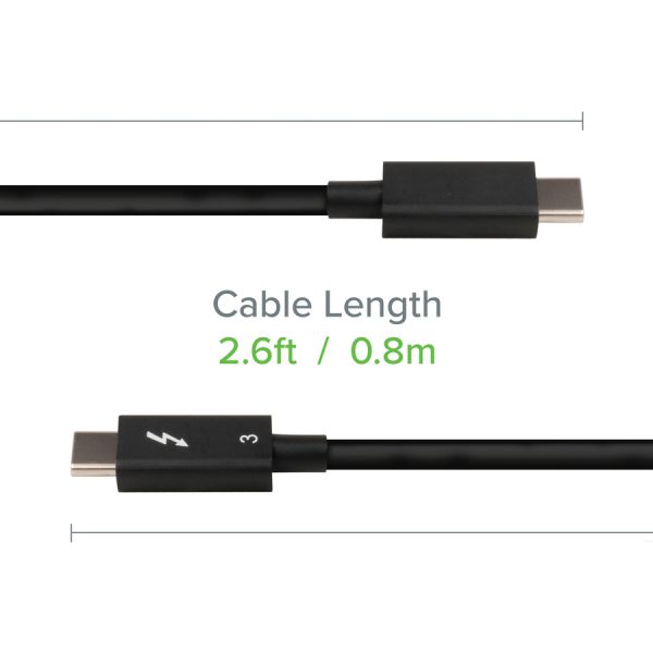 Plugable Thunderbolt 3 Cable 40Gbps Supports 100W (20V, 5A) Charging - Image 4