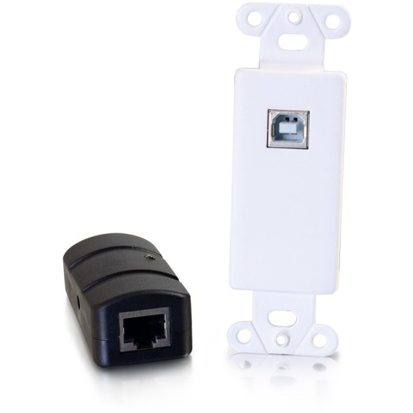 C2G USB 2.0 Cat6 Extender 150ft, Decorator Wall Plate Transceiver to Box Receiver-TAA