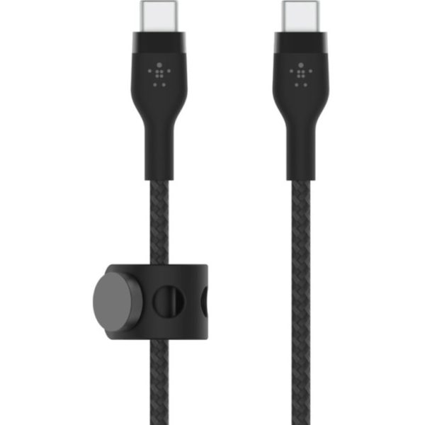 Belkin 60W USB-C to USB-C Cable - 480 Mbps - Silicone, Braided - M/M - 3m/9.9ft - Black - Image 2