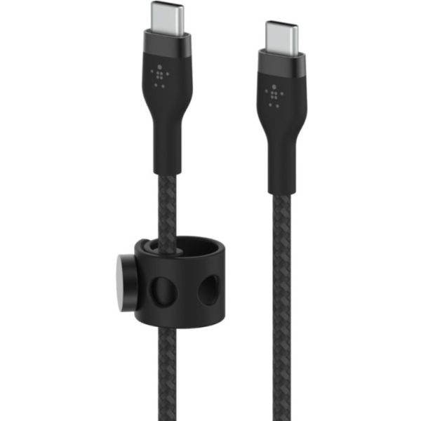 Belkin 60W USB-C to USB-C Cable - 480 Mbps - Silicone, Braided - M/M - 3m/9.9ft - Black - Image 3