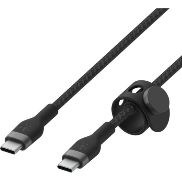 Belkin 60W USB-C to USB-C Cable - 480 Mbps - Silicone, Braided - M/M - 3m/9.9ft - Black - Image 4