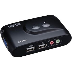 Eaton Tripp Lite Series 2-Port Compact USB KVM Switch with Audio and Cable