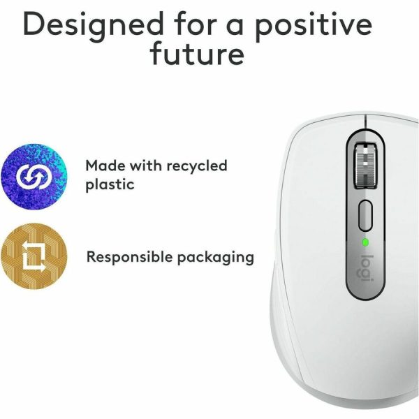 Logitech MX Anywhere 3S for Mac, Compact Wireless Bluetooth Mouse, 8K DPI Any-Surface Tracking, Quiet Clicks, USB C, Wireless Mouse for MacBook Pro, Macbook Air, iMac, iPad (Pale Grey) - Image 3