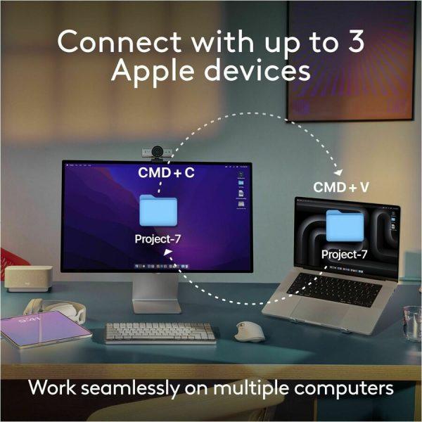 Logitech MX Anywhere 3S for Mac, Compact Wireless Bluetooth Mouse, 8K DPI Any-Surface Tracking, Quiet Clicks, USB C, Wireless Mouse for MacBook Pro, Macbook Air, iMac, iPad (Pale Grey) - Image 4