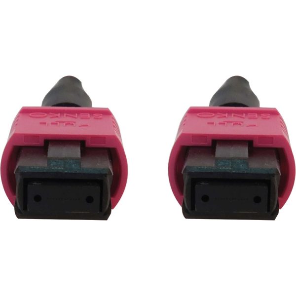 Eaton Tripp Lite Series 100G Multimode 50/125 OM4 Fiber Optic Cable (12F MTP/MPO-PC F/F), LSZH, Magenta, 5 m (16.4 ft.) - Image 3