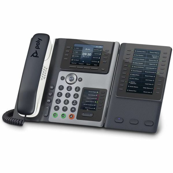 Poly Edge E450 IP Phone - Corded - Corded/Cordless - Wi-Fi, Bluetooth - Desktop - Black - Image 2