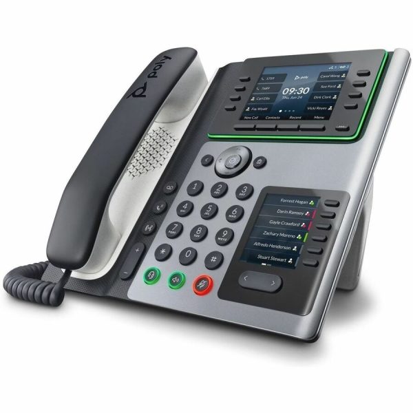 Poly Edge E450 IP Phone - Corded - Corded/Cordless - Wi-Fi, Bluetooth - Desktop - Black - Image 4