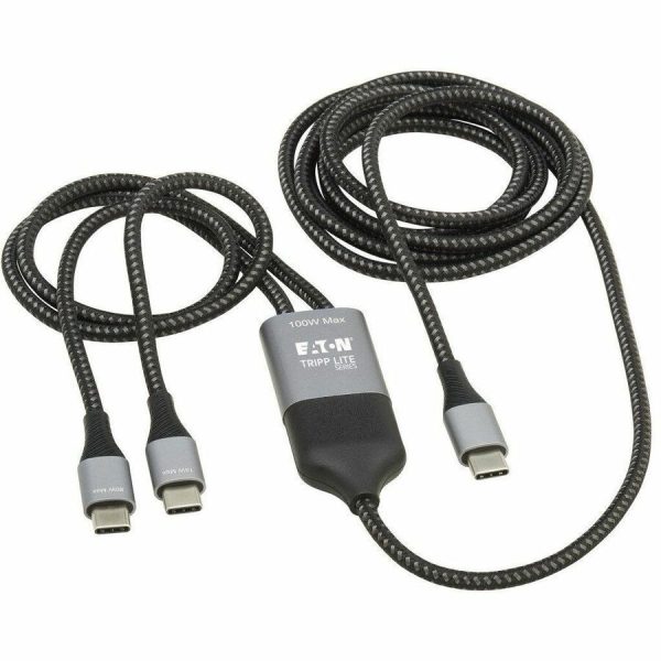 Eaton Tripp Lite Series 2-in-1 USB-C Charging Cable (M/2xM) - 100W PD Charging, 6 ft. (1.8 m) - Image 3