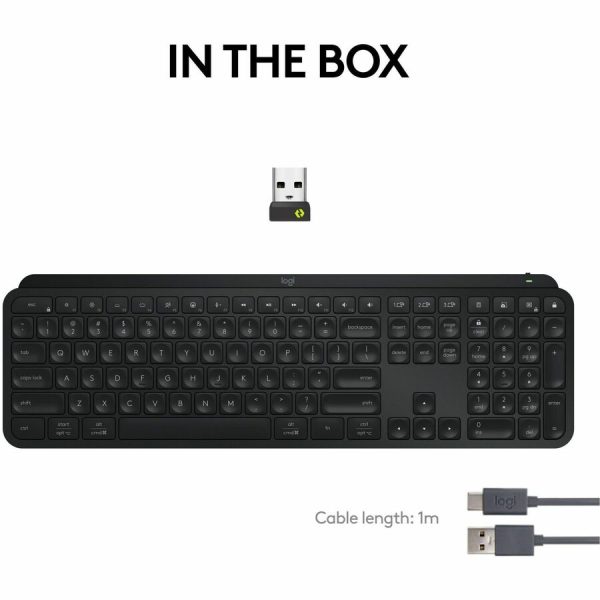 Logitech MX Keys S Wireless Keyboard, Low Profile, Fluid Precise Quiet Typing, USB C Rechargeable, Black - Image 8