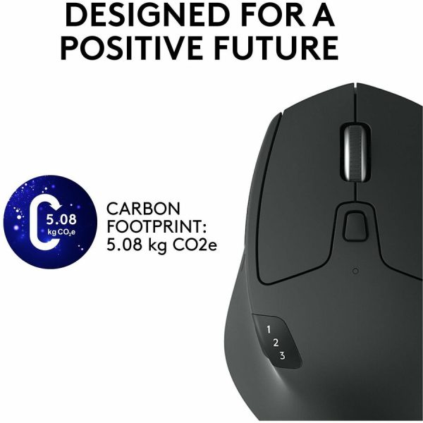 Logitech M720 Triathlon Multi-Device Wireless Mouse, Bluetooth, USB Unifying Receiver, 1000 DPI, 8 Buttons, Black - Image 2