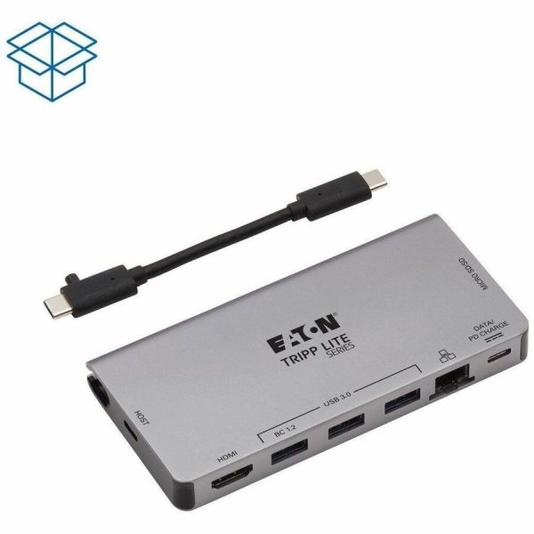 Eaton Tripp Lite Series USB-C Dock - 4K HDMI, USB 3.x (5Gbps), USB-A/C Hub Ports, GbE, Memory Card, 100W PD Charging, Detachable Cord - Image 6