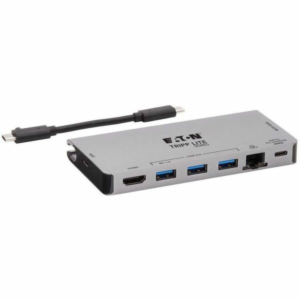 Eaton Tripp Lite Series USB-C Dock - 4K HDMI, USB 3.x (5Gbps), USB-A/C Hub Ports, GbE, Memory Card, 100W PD Charging, Detachable Cord - Image 7