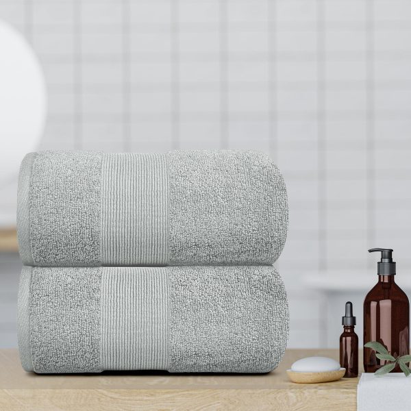 Resort Collection Soft Bath Sheet Towels | 35x70 Oversize Large Luxury Hotel Plush & Absorbent Cotton Bath Sheet [2 Pack Dolphin Grey] - Image 4