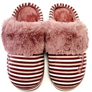 Women's Knit and Faux Fur Pink Comfort House Shoes Slippers 7.5 US size