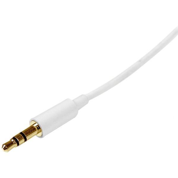 StarTech.com 3m White Slim 3.5mm Stereo Audio Cable - Male to Male - Image 2