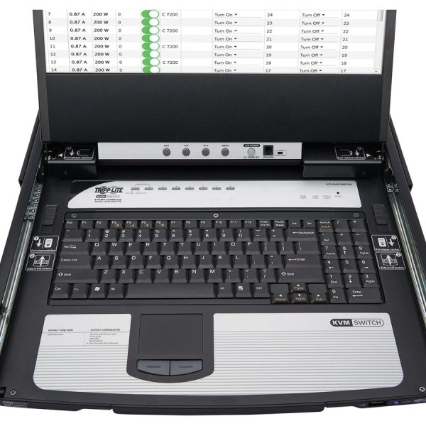 Eaton Tripp Lite Series 8-Port NetDirector DisplayPort KVM Switch Console with 17 in. LCD, Dual Rail, 1U Rack-Mount, TAA - Image 3
