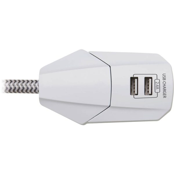 Eaton Tripp Lite Series 7-Outlet Surge Protector - 6 on strip/1 in detachable plug, 2 USB Ports (2.4A Shared), Detachable Charger Plug, 6 ft. Cord, 5-15P Plug, 900 Joules, White - Image 10