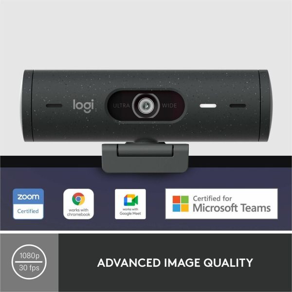 Logitech Brio 500 Full HD webcam, auto framing, noise-reducing mics, privacy shutter, streaming & video calling, Graphite - Image 2