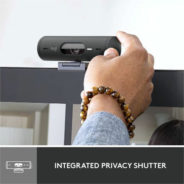 Logitech Brio 500 Full HD webcam, auto framing, noise-reducing mics, privacy shutter, streaming & video calling, Graphite - Image 6