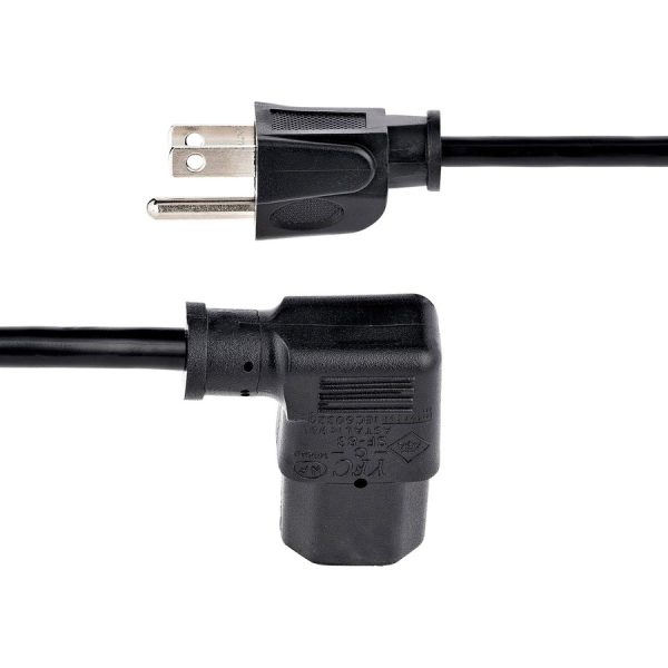 StarTech.com 10ft (3m) Computer Power Cord, NEMA 5-15P to Right Angle C13, 10A 125V, 18AWG, Replacement AC Power Cord, Monitor Power Cable - Image 3
